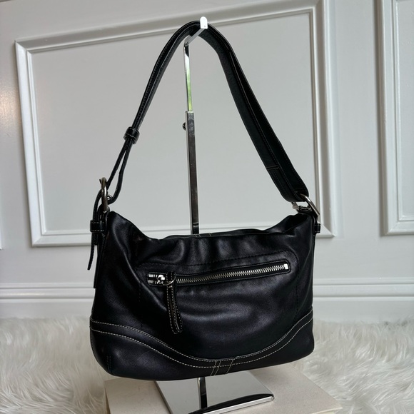 Coach Black Leather Shoulder Bag - Picture 9 of 15